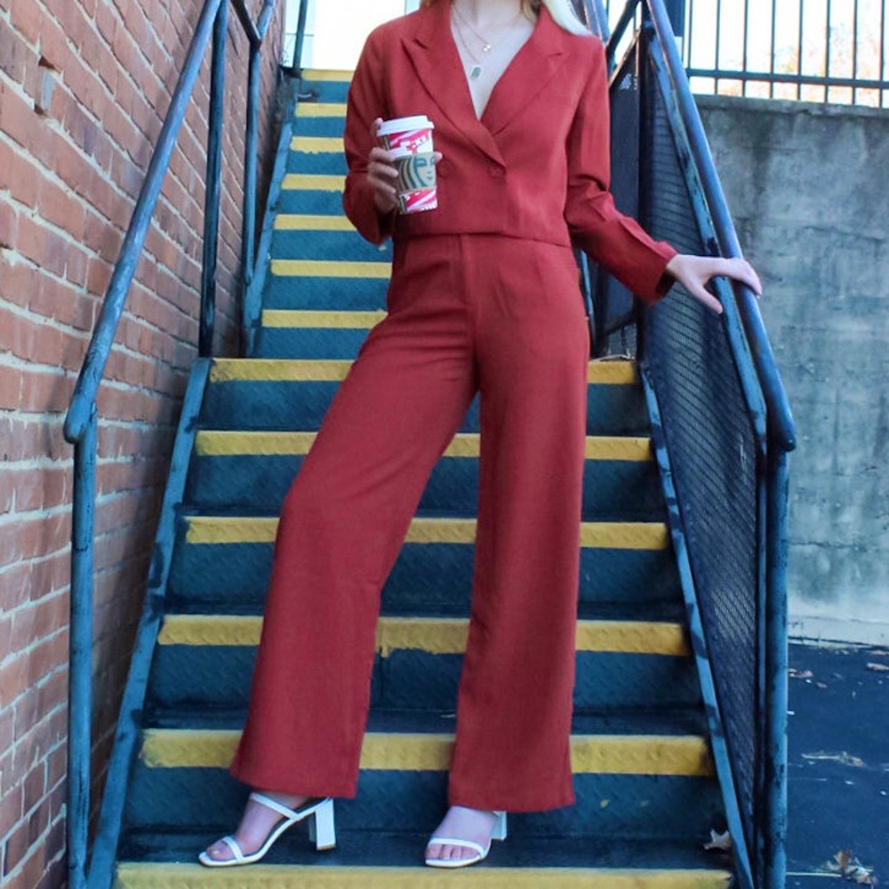 Rust/Burnt Orange Pant Suit